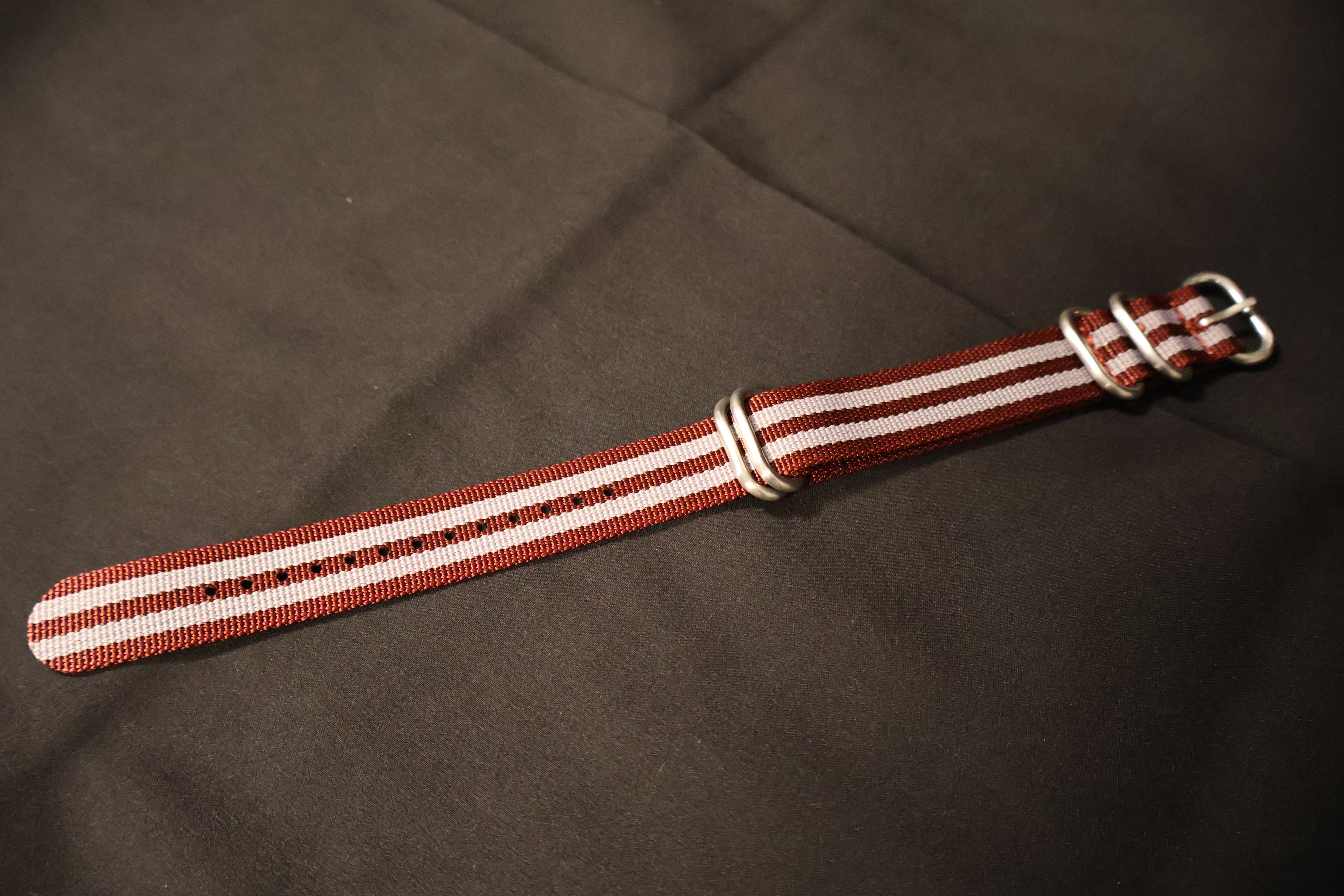 Maroon and Gray ZULU Nylon Strap