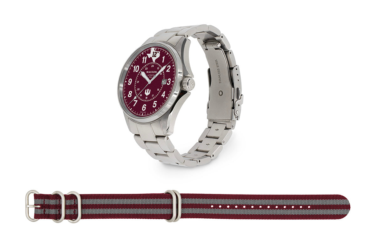 Wasson Automatic Field Watch - Limited Edition Maroon Dial