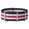 Red, White, and Blue NATO Nylon Strap - 20mm